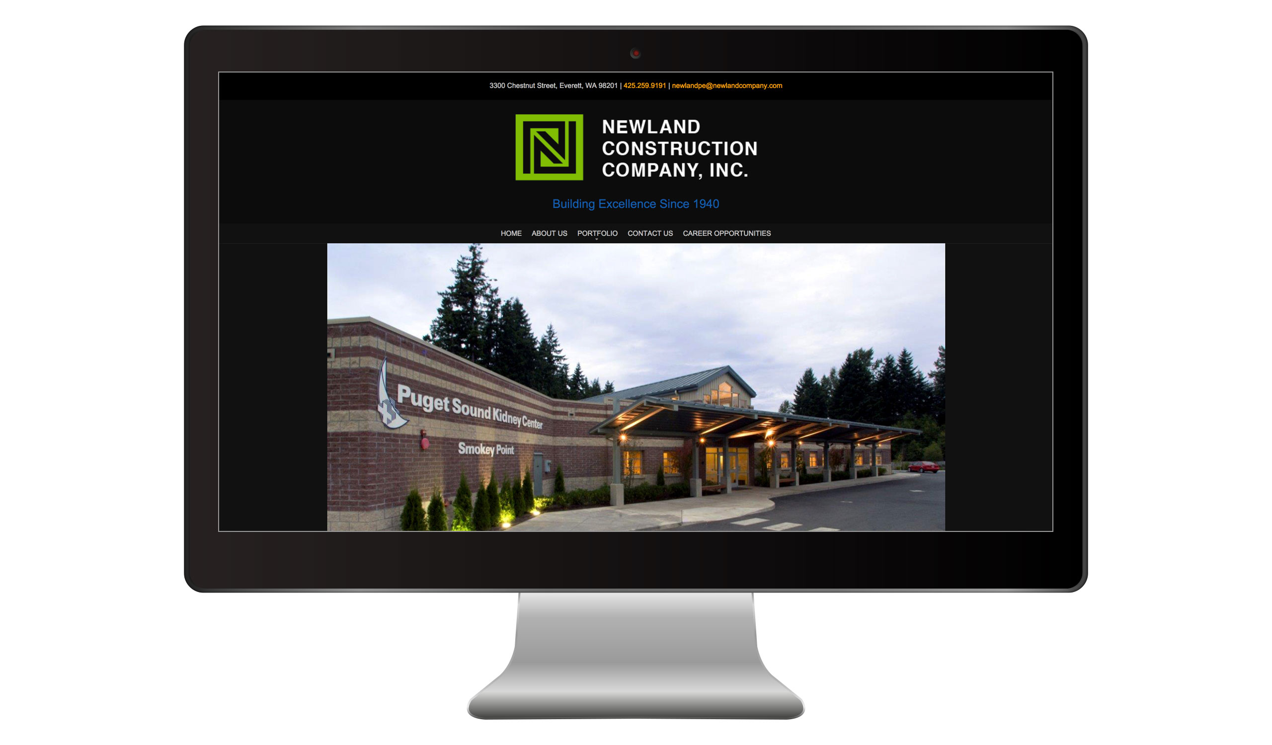 construction company website project page