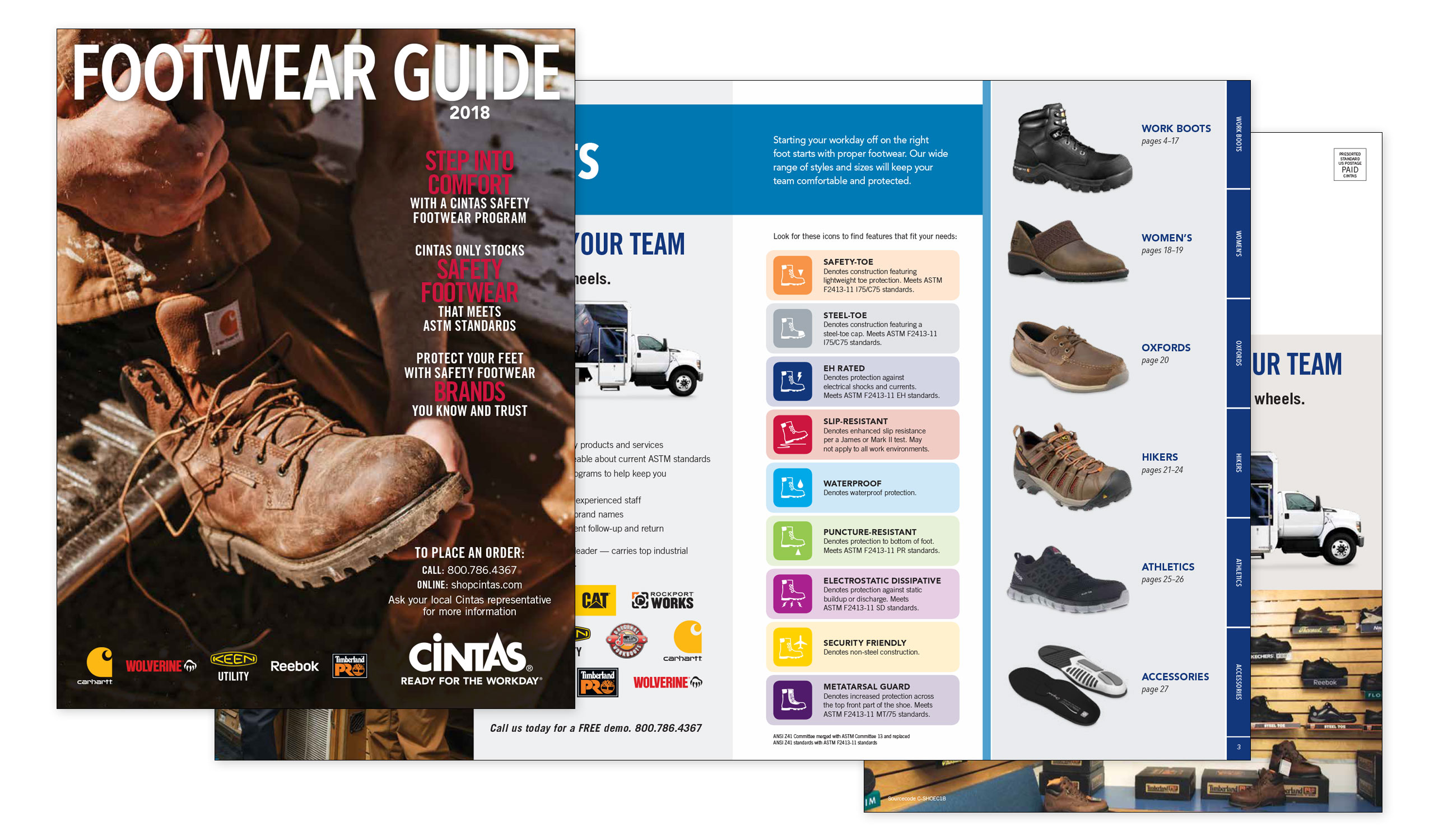 catalog design for uniform company focusing on footwear